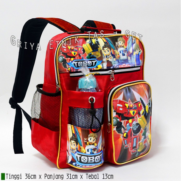 Tas Sekolah Anak Laki laki TK TOBOT Boboiboy Ultraman Mobile Legend Gratis Botol Ransel Gendong Cowo Paud