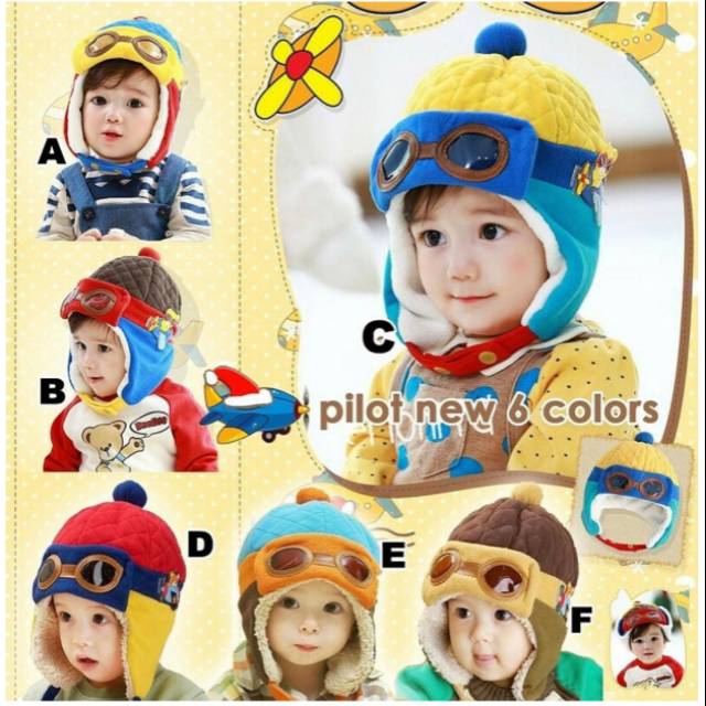 Topi Pilot Anak Lucu 1-3T / Topi Import