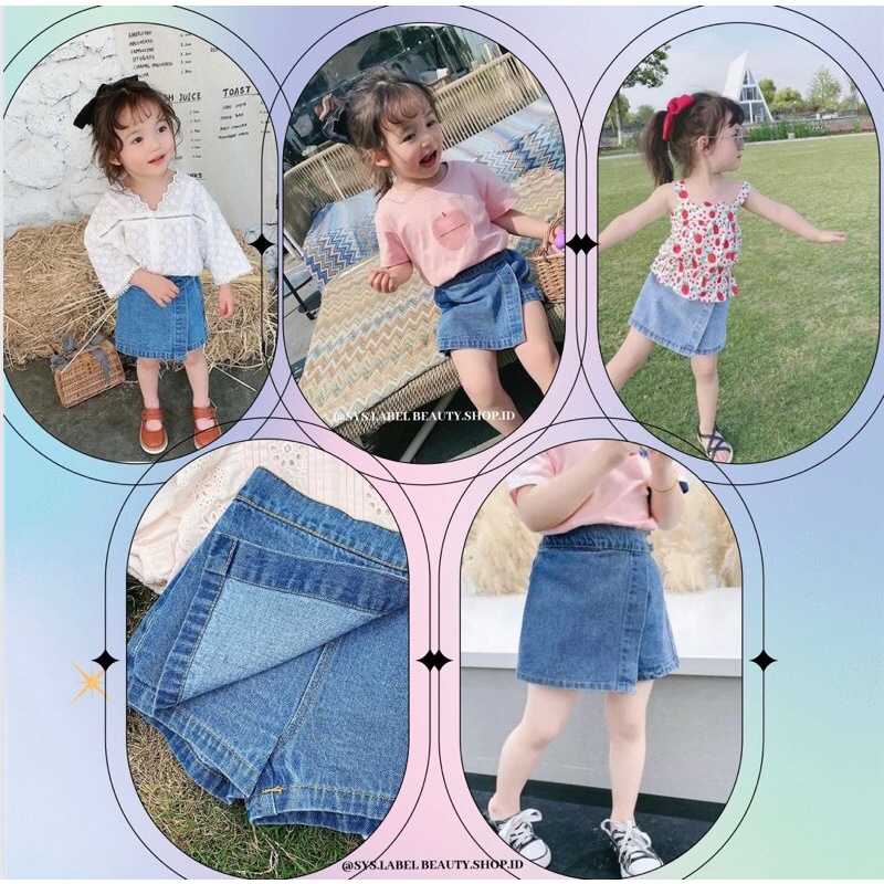 [COD] Kimberly Rok Celana Jeans Anak - Denim Short Girl Skirt Children's - Baby Girls Jeans Skirt