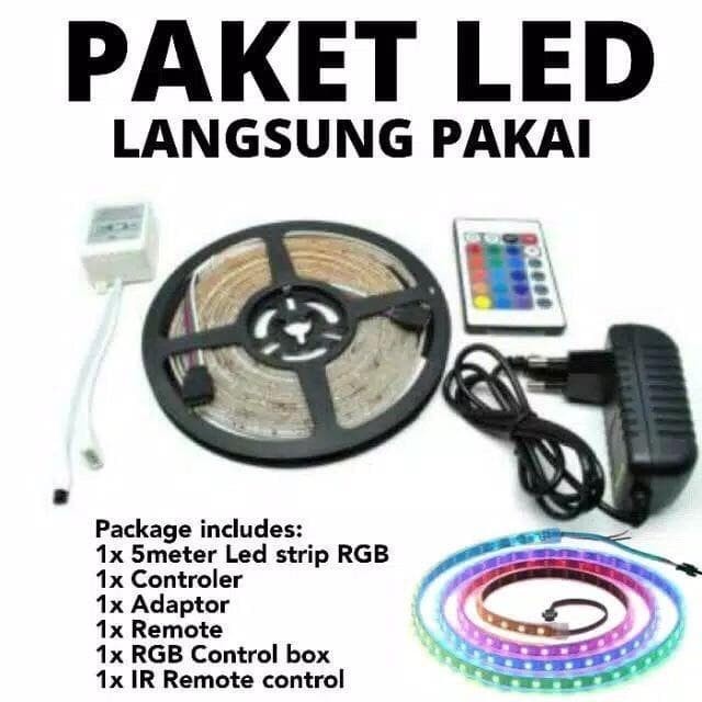 PAKET LED STRIP / LAMPU SELANG WARNA LANGSUNG PAKAI BOSSECOM