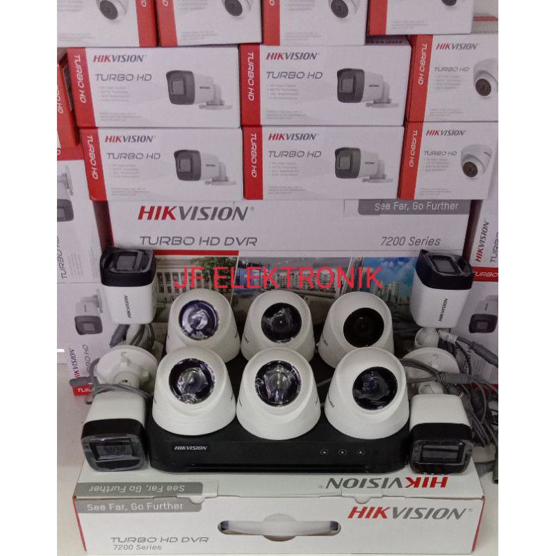 Paket Cctv Hikvision 16 Channel 10 Kamera 5mp Built in Audio Komplit Tinggal Pasang