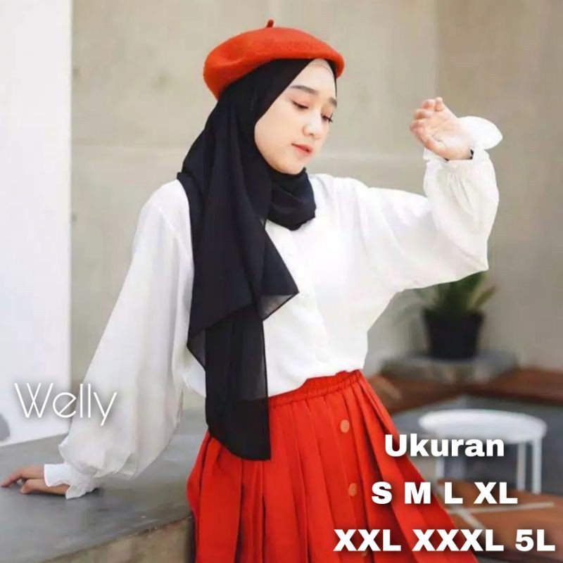 Welly Tops Ukuran Size S M L XL 2XL 3XL 4XL XXL XXXL  XXXXL 2L 3L 4L 5L  Atasan Blouse Wanita Jumbo Atasan Big Size Kemeja Kerja Korea Over Size