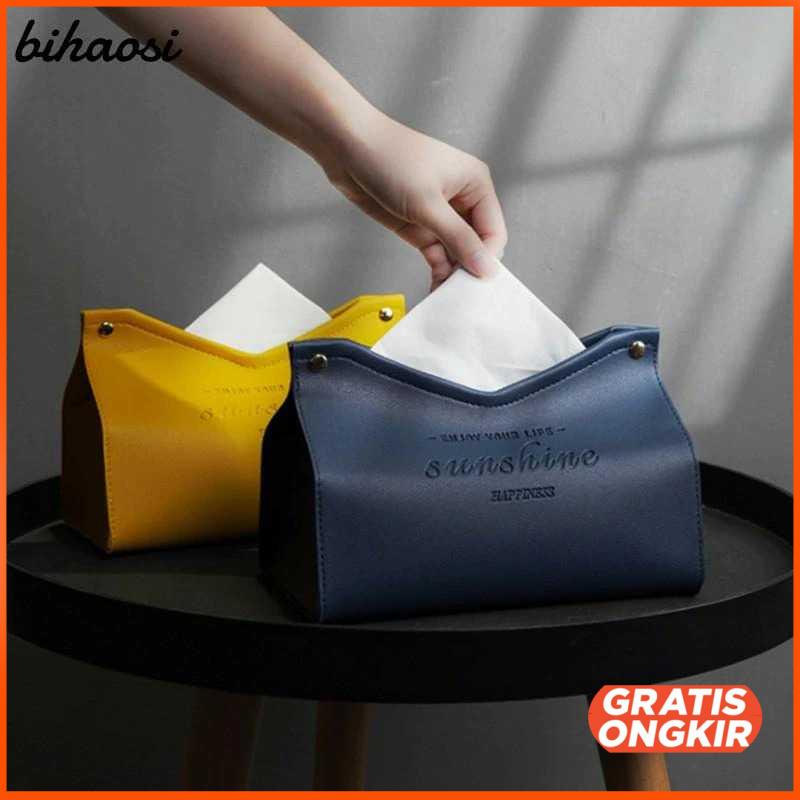 Kotak Tisu Premium Kulit Tissue Box V Mouth ZJ008