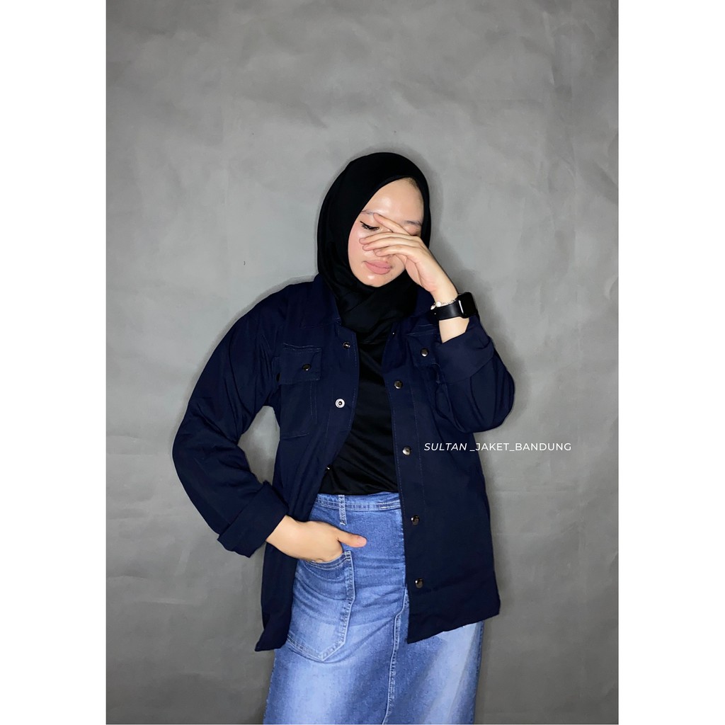 Jaket Semi Parka || Trucker Jacket || Size M - XXL-BLUE NEVY