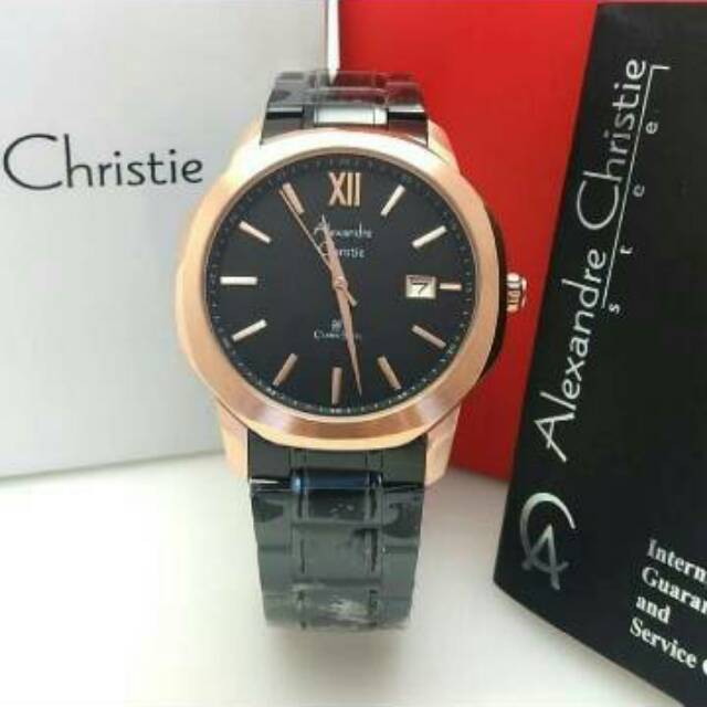 ORIGINAL JAM TANGAN ALEXANDRE CHRISTIE AC 8619 PRIA ROSEGOLD BLUE GARANSI RESMI JAM COWOK IMPORT