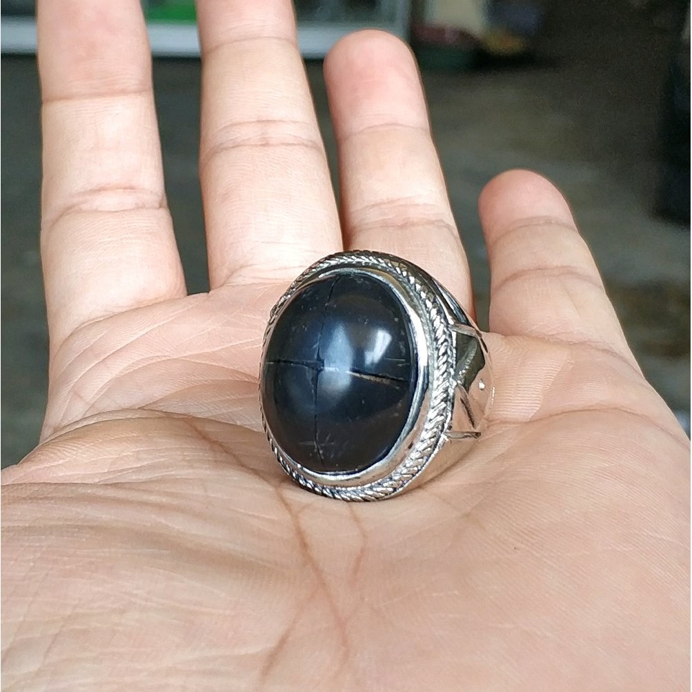 CINCIN BATU AKIK BADAR TAPAK JALAK HITAM GARIS PRESISI TERMURAH