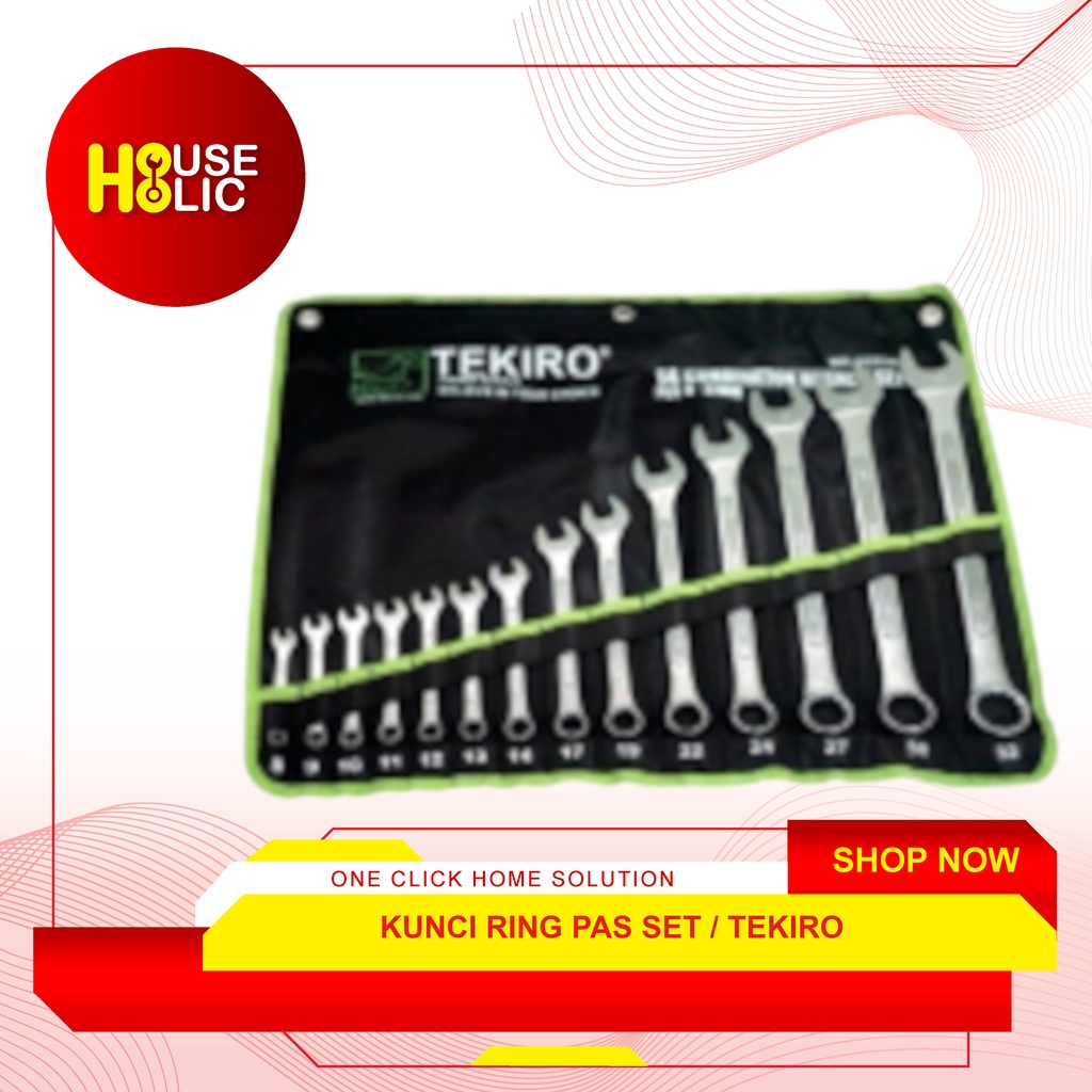 TEKIRO Kunci Ring Pas Set 8 - 32 mm / Ring Pass Kombinasi 14 Pcs