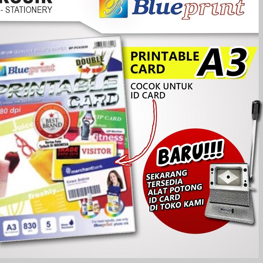 

Trendy ID Card A3 Bahan Cetak idcard sendiri Printable Card BLUEPRINT Kertas PVC untuk Kartu Pelajar Member !!