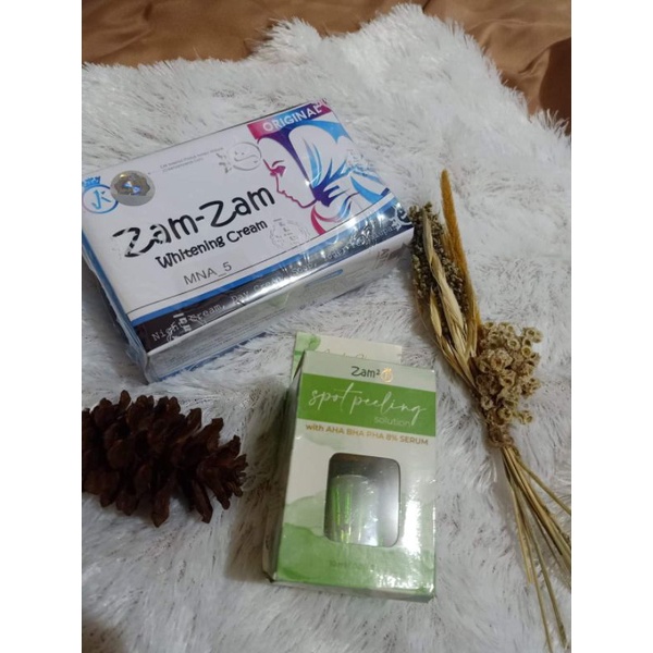 (sepaket)Cream zamzam biru+serum spot peeling(Untuk Flek)