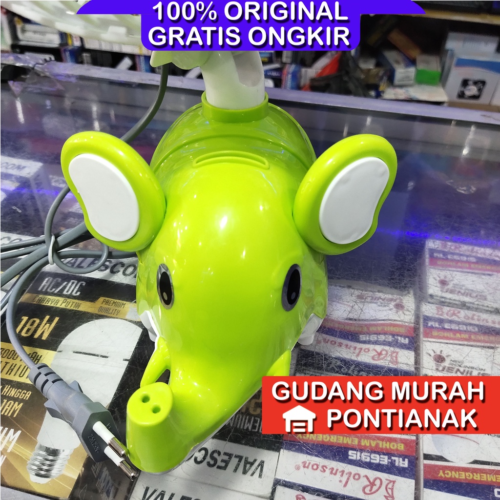 Kipas angin karakter Gajah Elephant / Desk fan Gajah Hijau Bisa MENOLEH YUNDAI