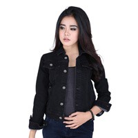 Jaket Jeans Wanita / Jaket Wanita / Jaket Casual Wanita BE 066 - Hitam,M b61a