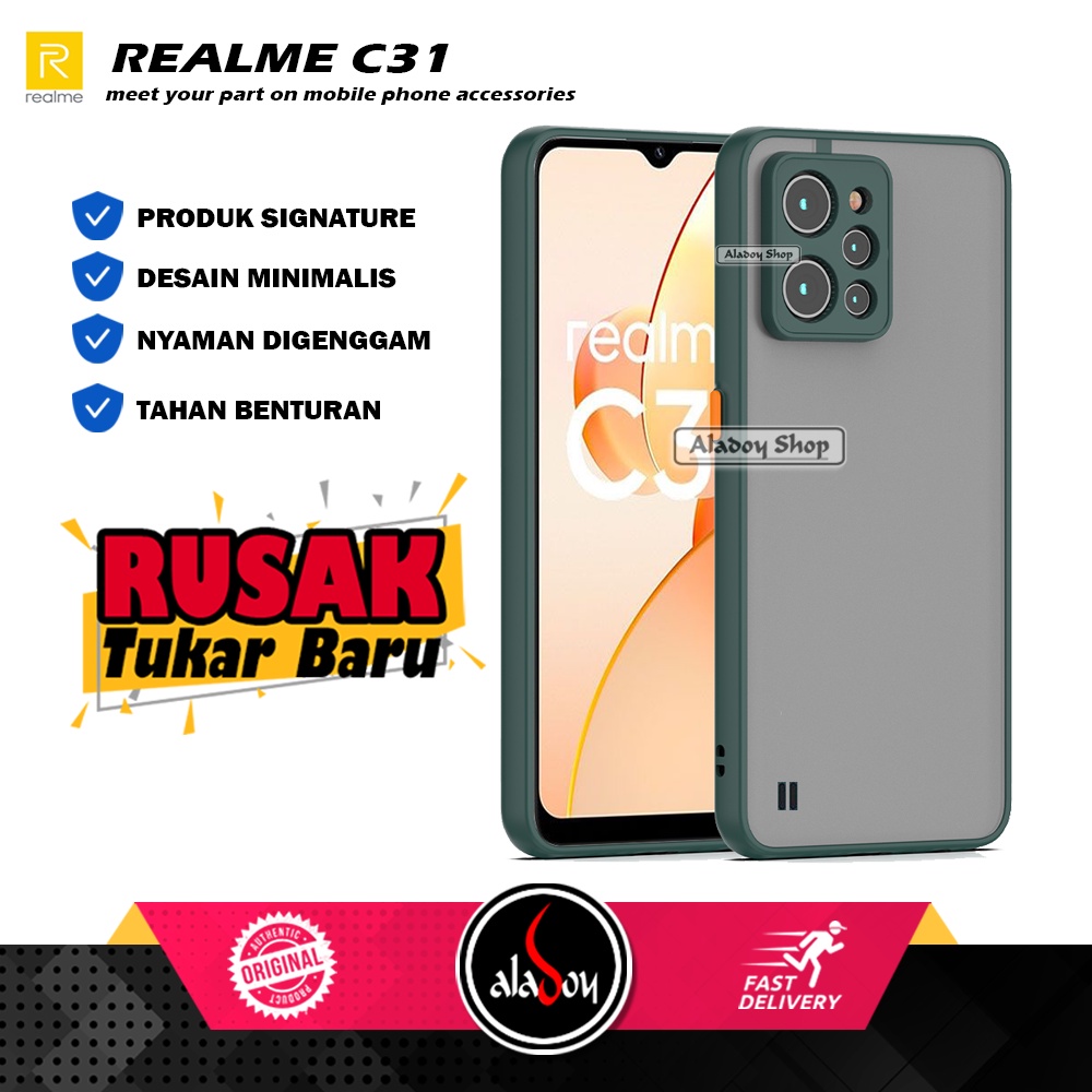 Case Realme C31 2022 Hard Case AERO Protection Camera Premium Casing