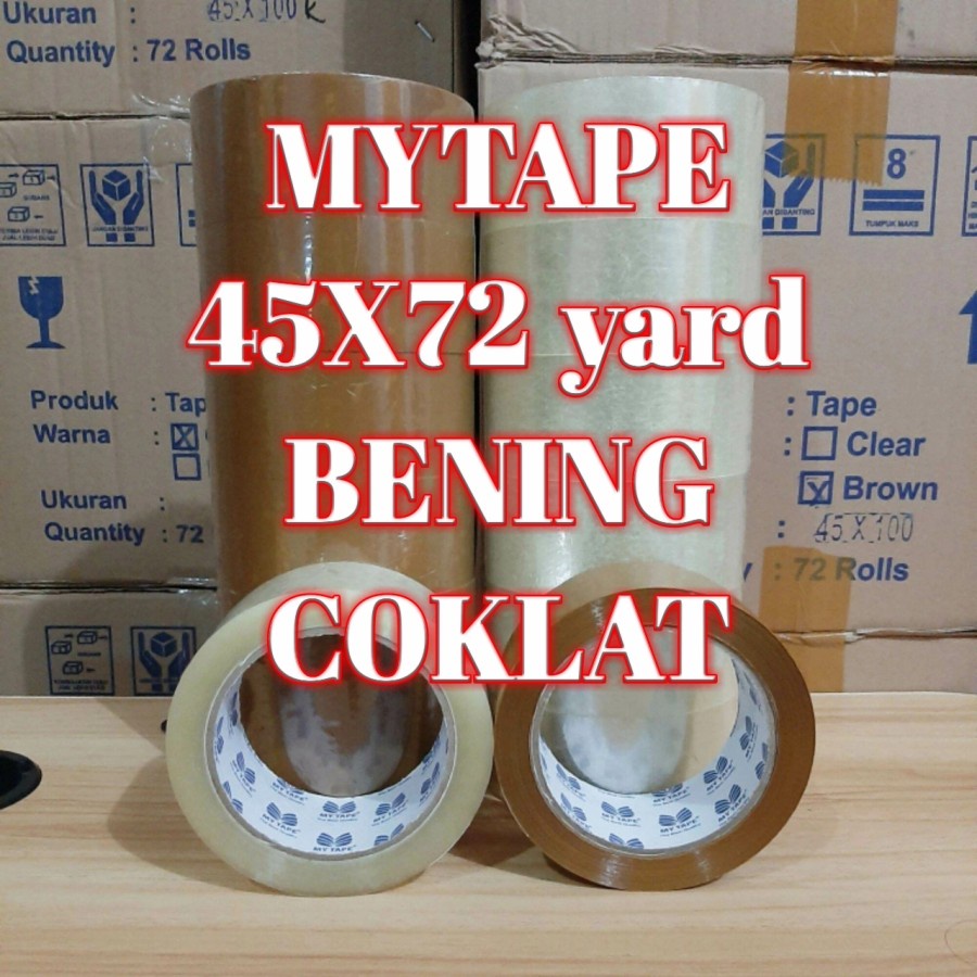 

Lakban my tape 45mm x 72yard Coklat/Bening