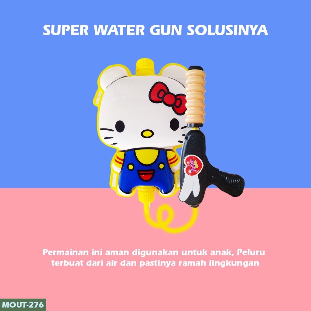 WATER GUN BAG mainan pistol air tas backpack anak marvel tembakan  New