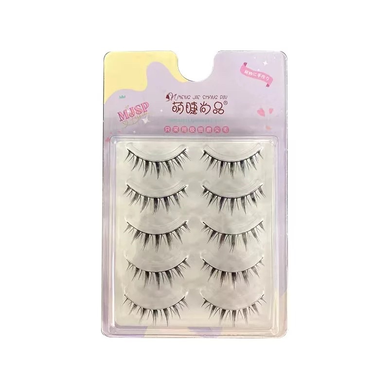 F85 - 5PASANG FAIRY LASHES - DOUYIN MAKEUP Pairs Bushy Little Devil False Eyelashes Natural Simulation Curling Cos Comic Eye Lashes Makeup Beauty  Tool