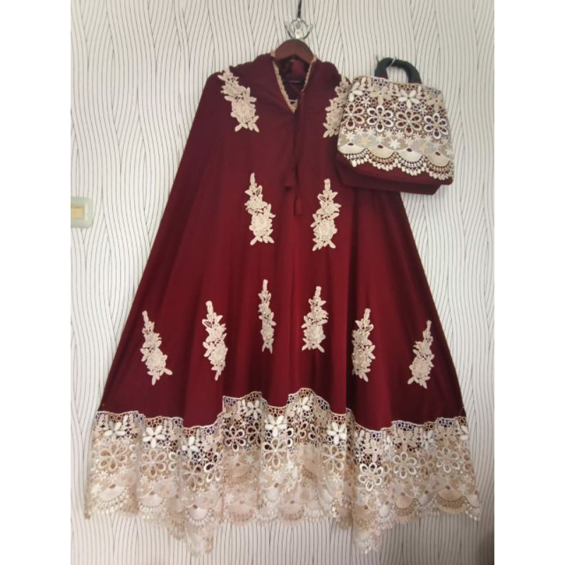 Mukena Bordir warna ,Renda Prada