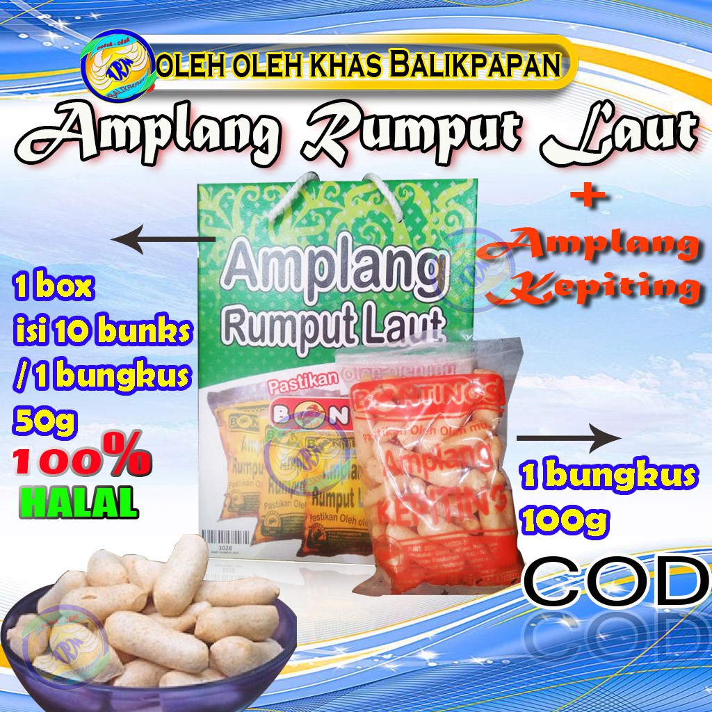 

makanan ringan amplang rumput laut cemilan kerupuk kepiting oleh oleh balikpapan bonting