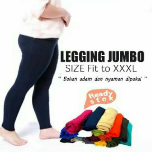 (DISKON TERMURAH) Legging Tebal Jumbo XXL - XXXL Premium Panjang / Celana Leging Dewasa Polos Jersey Spandek