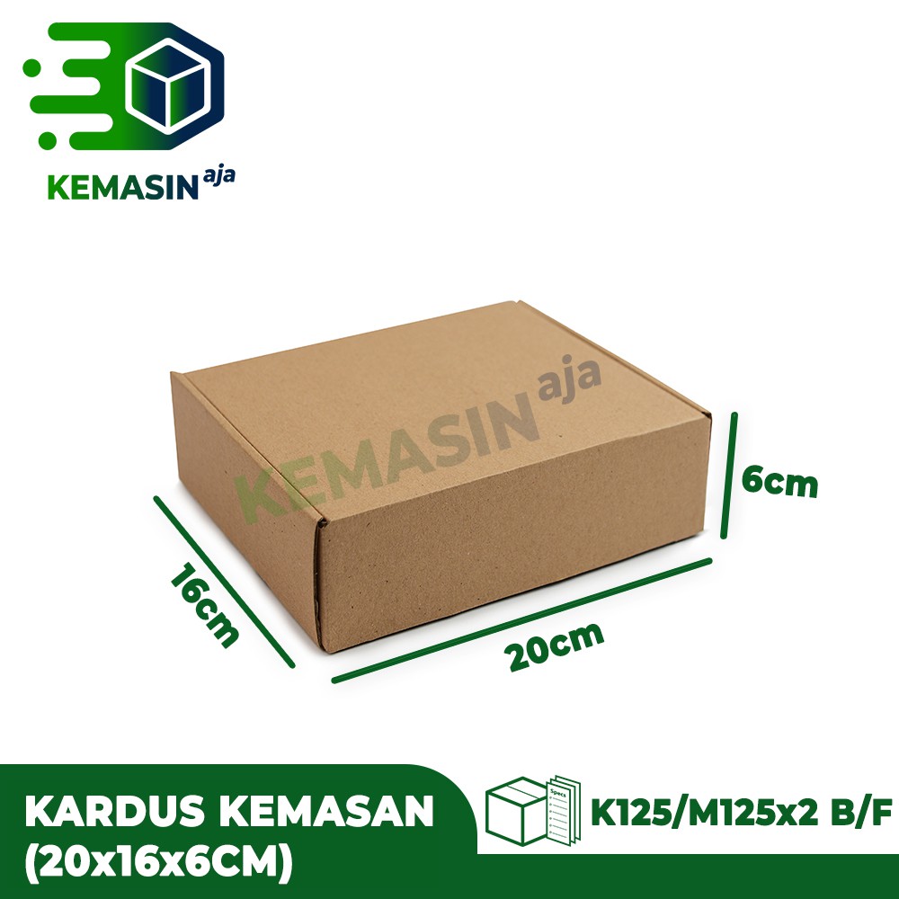 

Box Kardus Polos / Packaging Serbaguna Dimensi 20x16x6 cm Box Die Cut Untuk Packing Kue - Hijab - Souvenir