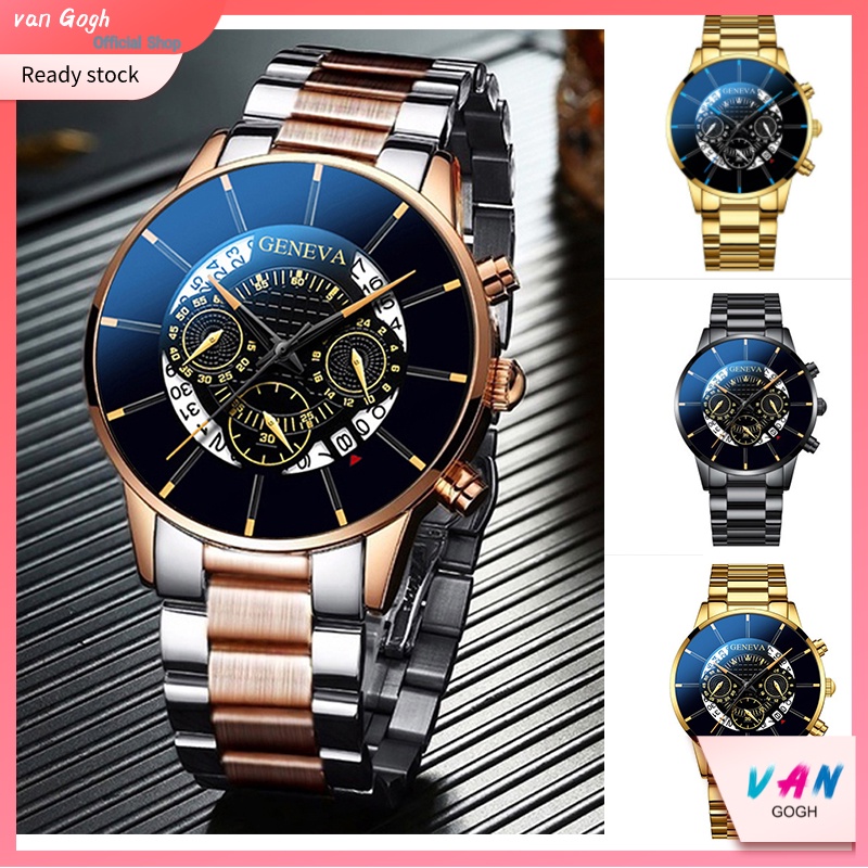 Van Gogh Jam tangan bisnis olahraga pria trend fashion jam tangan sabuk kuarsa kasual