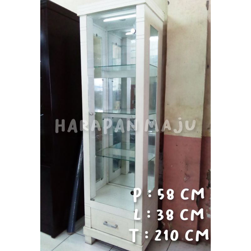 LEMARI PAJANGAN KRISTAL 1 PINTU KACA