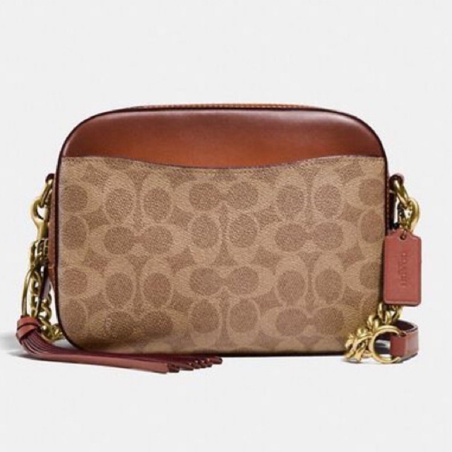 Coach Camera Leather Bag in Signature Canvas Logo (31208)