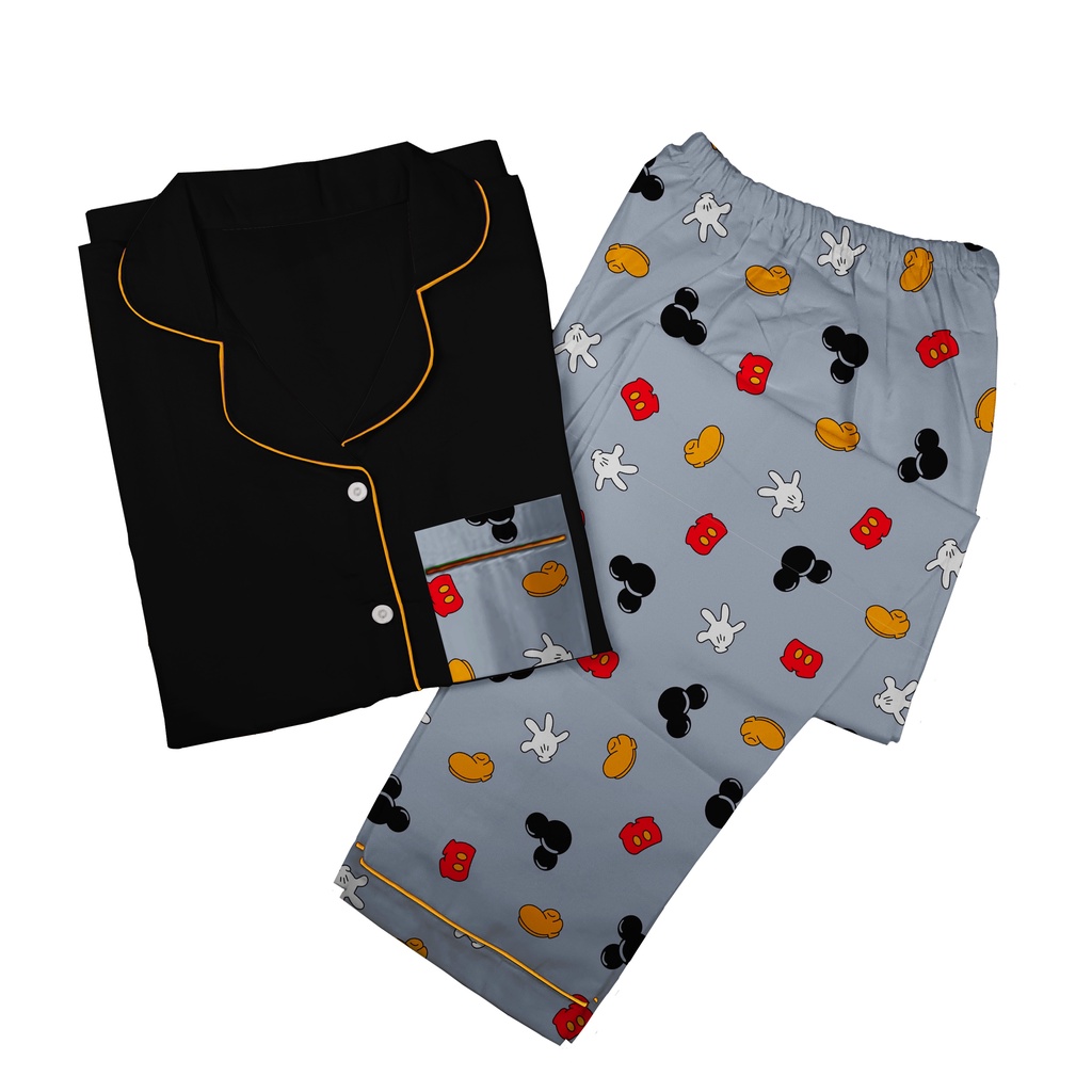 Baju Tidur Piyama Wanita Dewasa Setelan CP Motif Trendy-CPL MICKEY GRY 2 COM