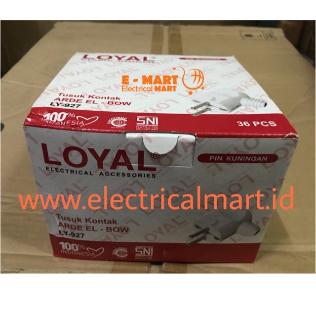 Steker Listrik / Colokan Listrik Bengkok / Colokan Bulat Arde LY927 Loyal SNI GROSIR