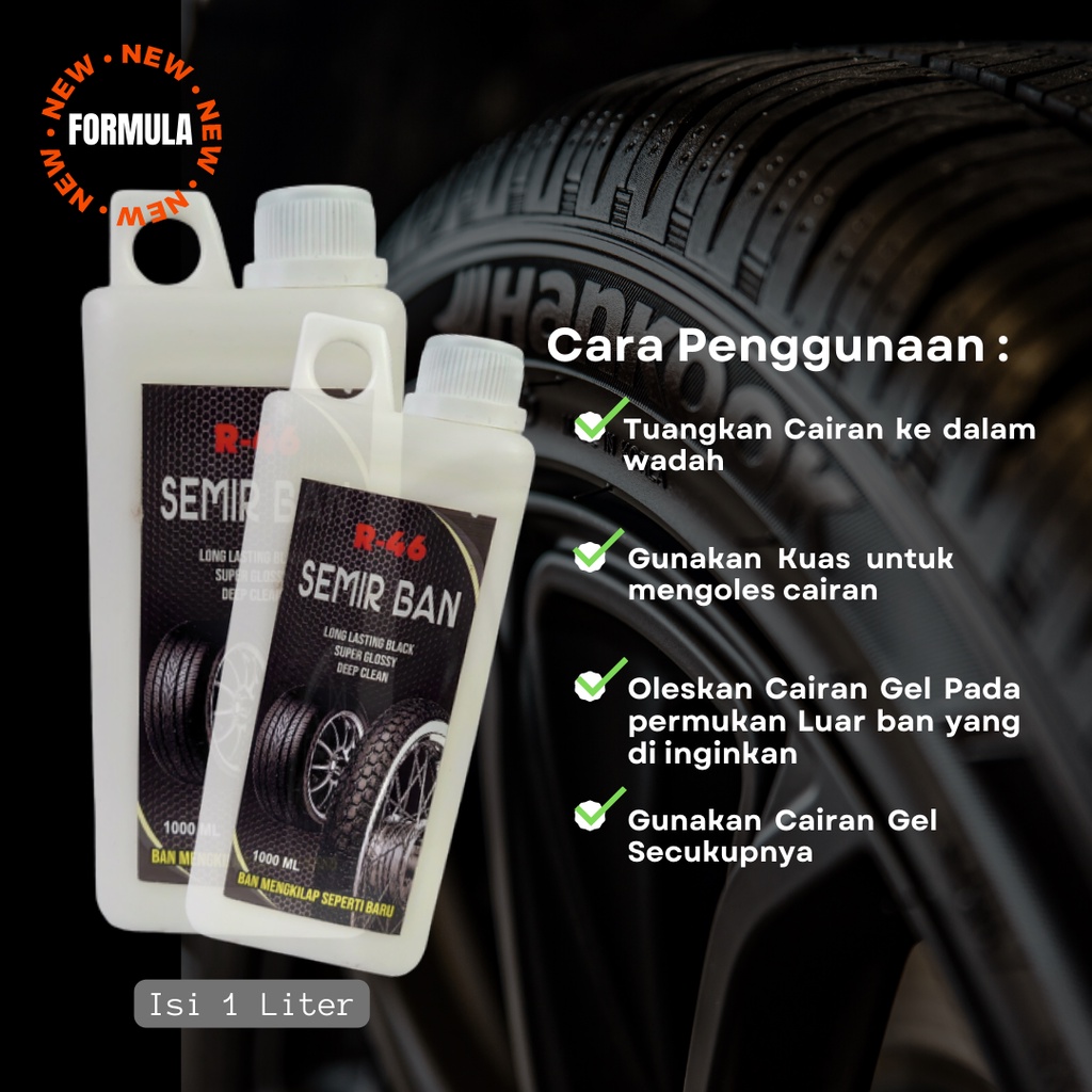 Semir Ban Motor dan Mobil R-46 Ukuran 1000ML / 1Liter