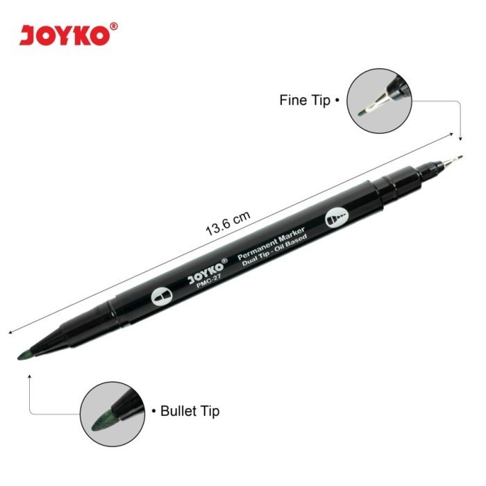 

Wow Spidol Permanent Marker Joyko Pmc-27 - Set 12 Warna Terlaris