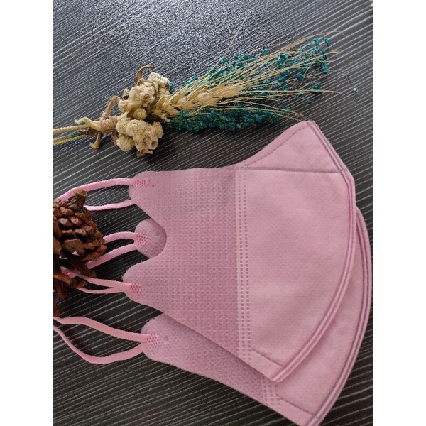 MASKER DUCKBILL HIJAB EARLOOP 3PLY /DUCKBILL HIJAB KEREN GARIS/DUCKBILL EARLOOP-Pink Hijab