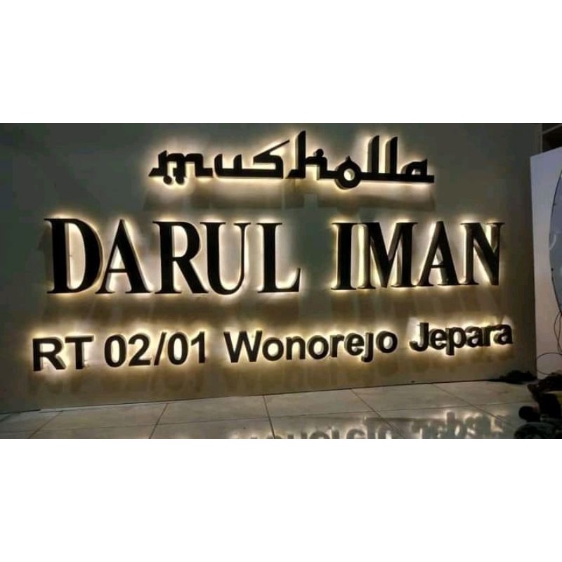 Huruf Timbul Stainless Shadow / Huruf Backligt Stainless Atau Galvanis LED 3D