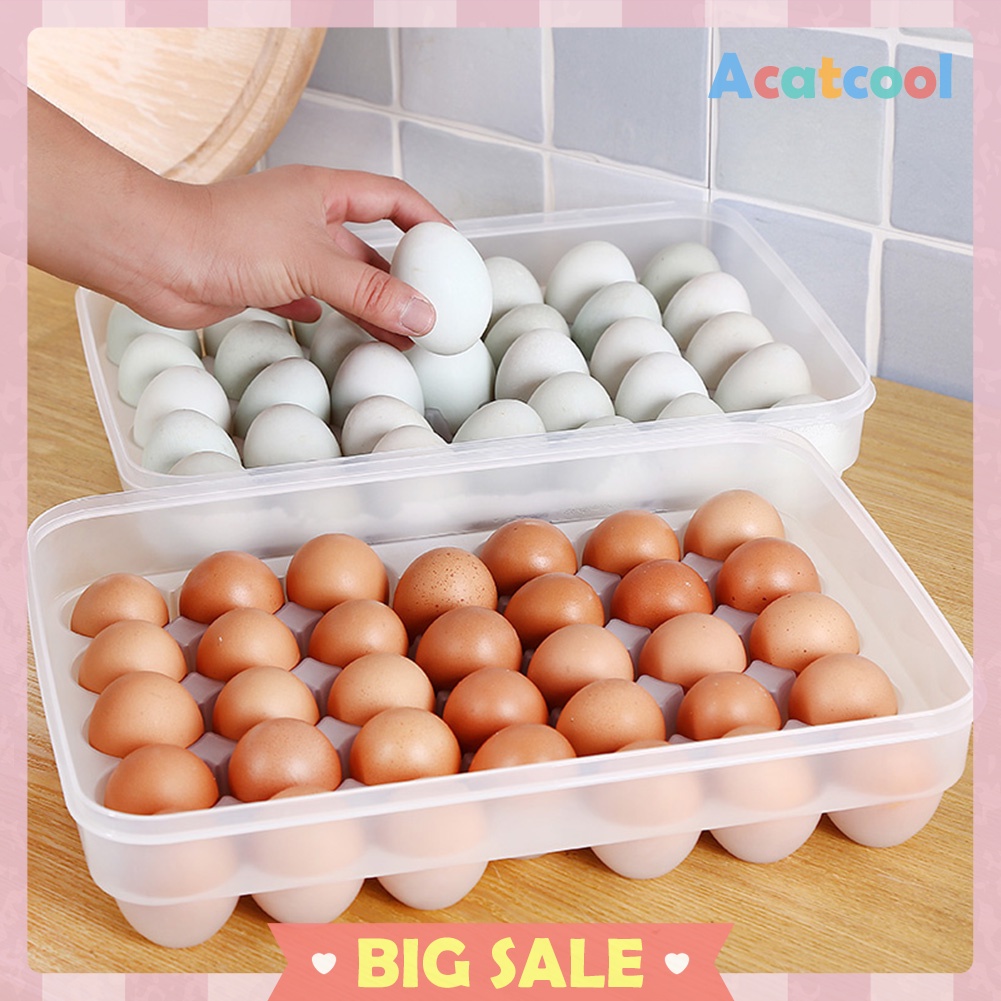 34-Grid Plastic Egg Storage Box Egg Tray Holder Refrigerator Food Container