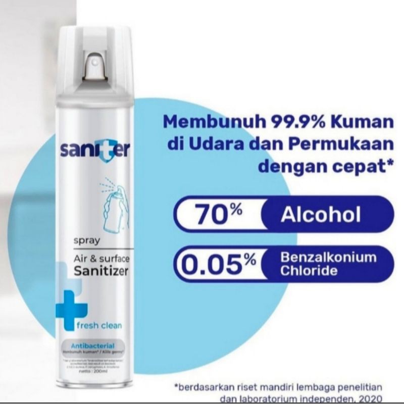 Sanitizer Saniter Spray Desinfectan Anti Virus Aerosol 400ML