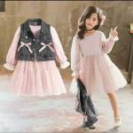 [Dress Rompi 587 RO]Dress anak perempuan hyget combi tile varian warna