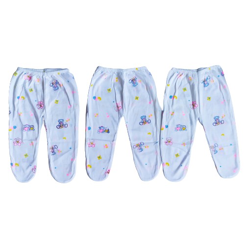 3 pcs Celana Panjang Bayi Newborn Model Tutup Kaki Celana Bayi 0-3 Bulan