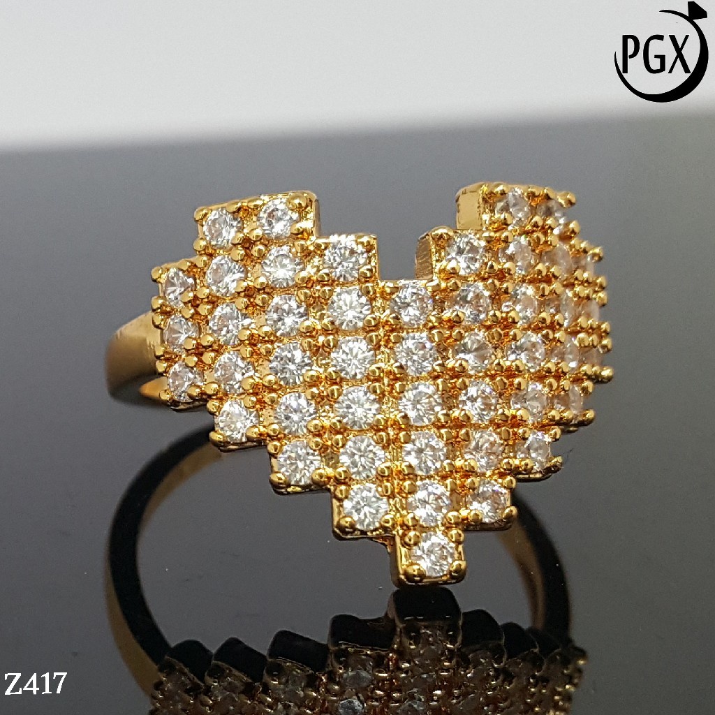 PGX Cincin Xuping Wanita Aksesoris Fashion Perhiasan Lapis Emas Premium - Z417