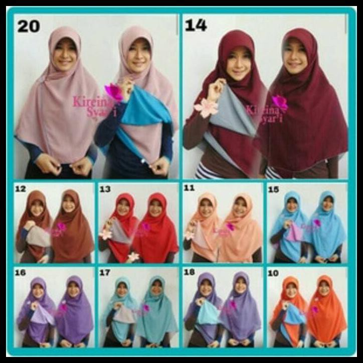 Best Price - Segiempat Jilbab Bolak Balik/ Kerudung Dua Warna Double Hycon Murah ....