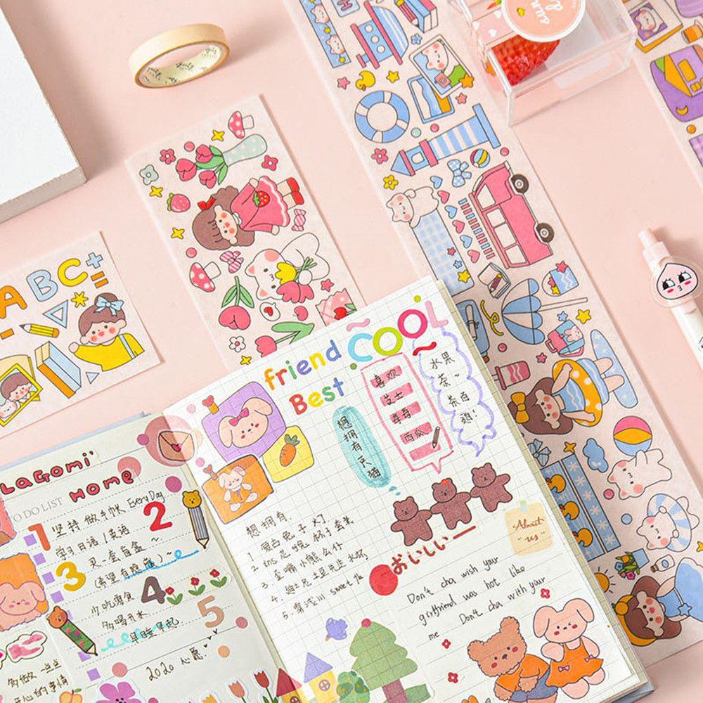 Populer Lucu Kartun Diary Dekorasi DIY Craft Notebook Album Jurnal Washi Paper