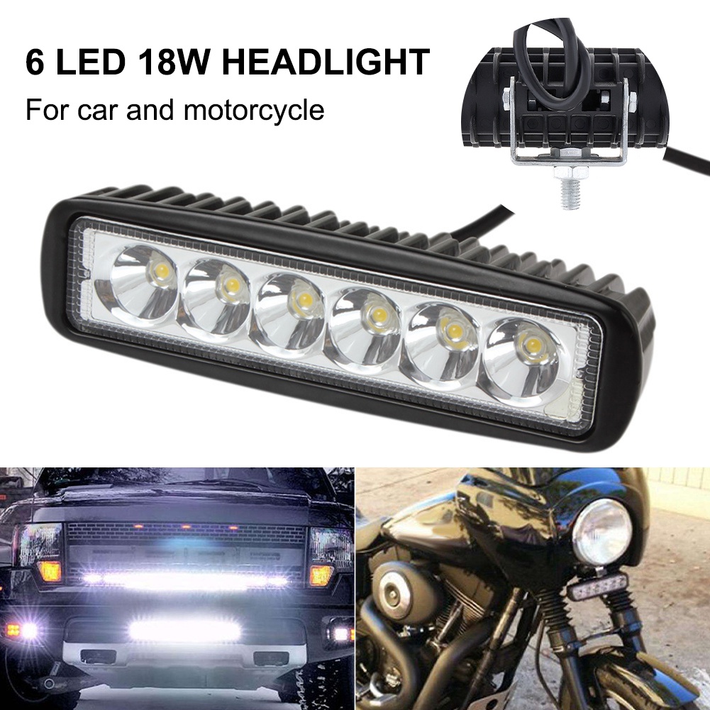 Lampu Sorot 6-led 12V 18W 800LM Untuk Drl / Fog Lamp Mobil Off Road / Truk