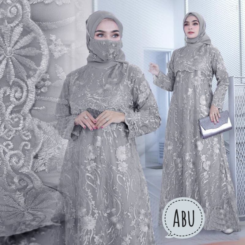 BJ - MAXI RATU / GAMIS RATU / GAMIS FULL BRUKAT / GAMIS KONDANGAN / GAMIS PESTA / GAMIS UKURAN M . L . XL . XXL / GAMIS UKURAN BESAR / GAMIS WANITA MURAH