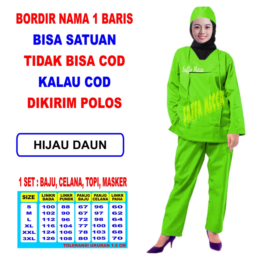 BAJU OKA BORDIR NAMA / BORDIR NAMA BAJU OKA / SERAGAM OKA  BORDIR NAMA  / BAJU JAGA / BAJU PERAWAT LENGAN PANJANG TANPA COD