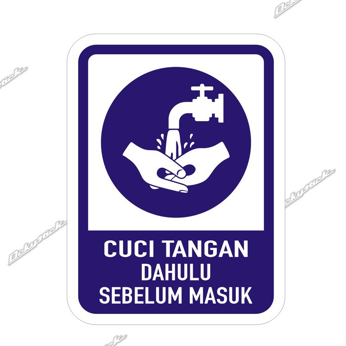 

Murah cutting sticker CUCI TANGAN DAHULU SEBELUM MASUK stiker rambu Elegan