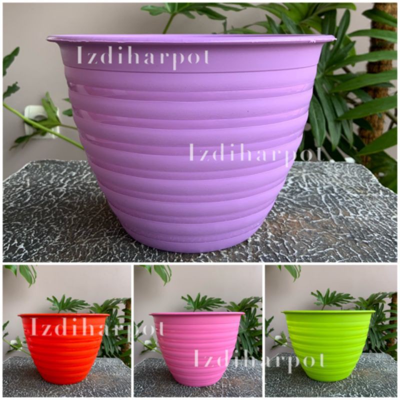 pot bunga tanaman mdn warna warni 21cm model tawon - MDN