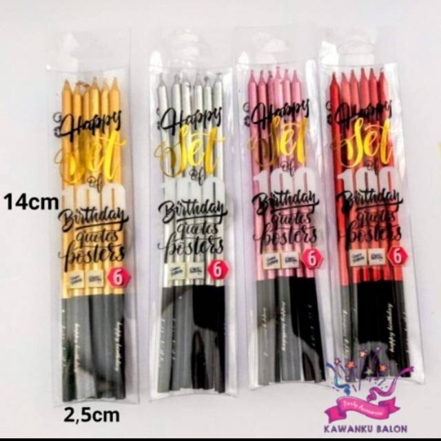 

Lilin chrome pensil ulang tahun