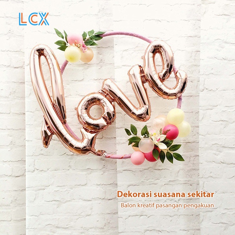 LCX Balon Pesta / Balon Letter Love Latin Mini Tulisan Love Leter / Balon Foil Love Sambung Mini Leter