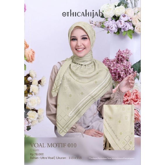 KERUDUNG SEGI EMPAT ETHICA VOAL MOTIF 010 VOAL MOTIF 10