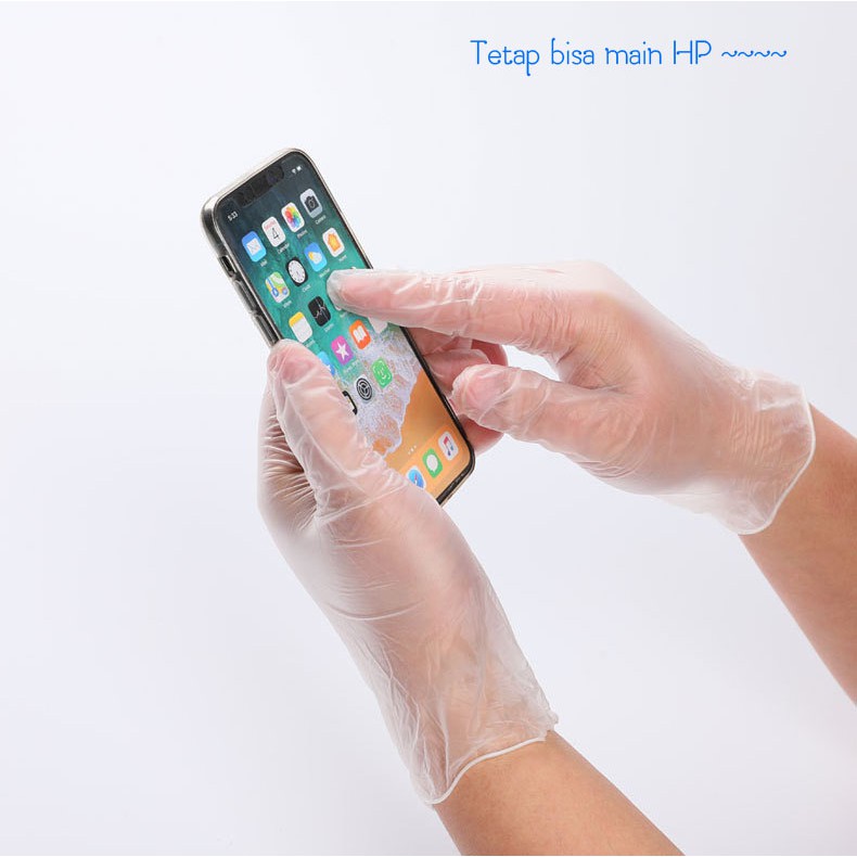 ST-408 Sarung Tangan Sekali Pakai 10pcs Bahan PVC Food Grade Fit Hand