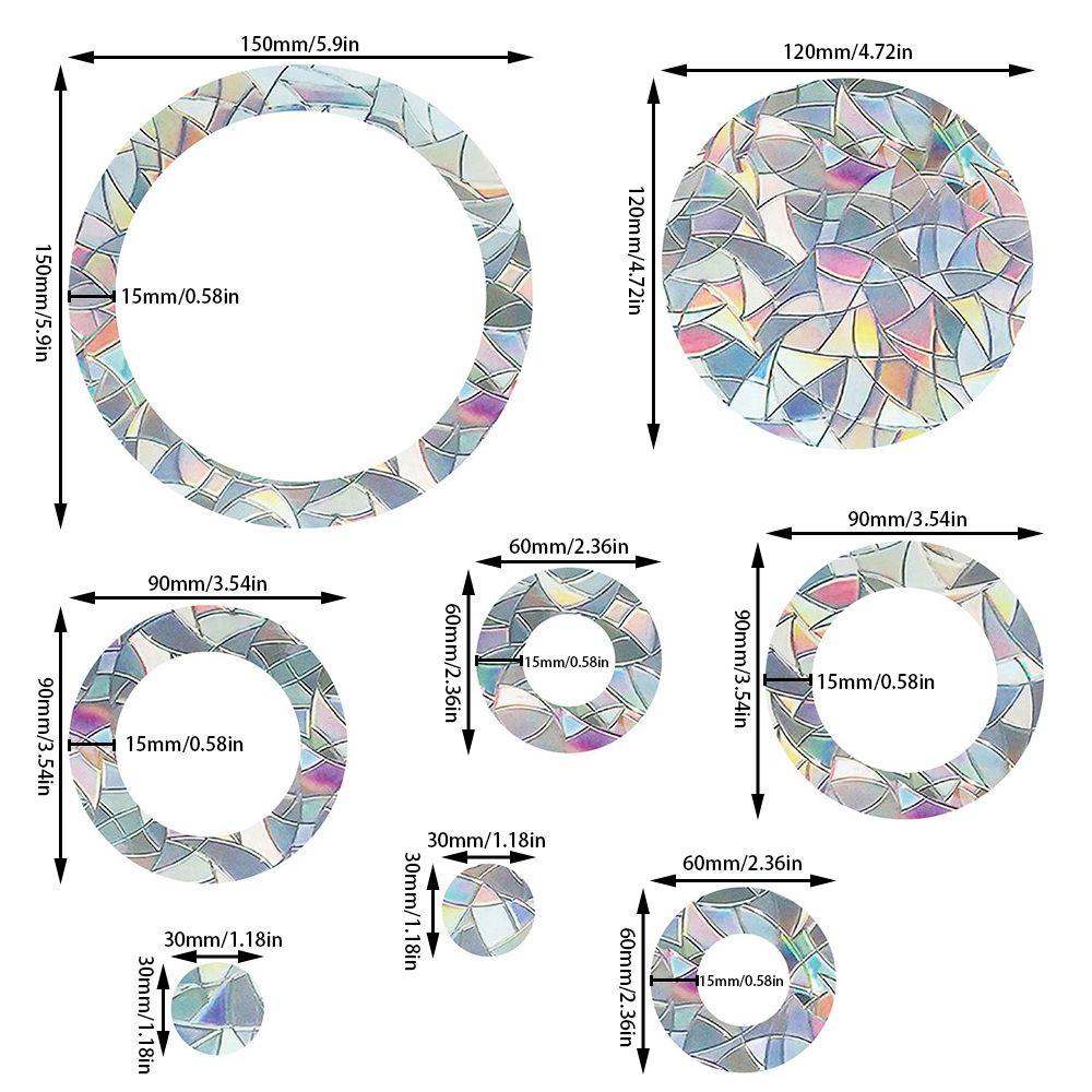 Solighter Circle Window Clings 16buah Decals Jendela PVC Pelangi