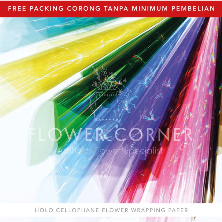 

5 LEMBAR Holo Cellophane Flower Wrapping Paper Kertas Buket Bunga (FW013)